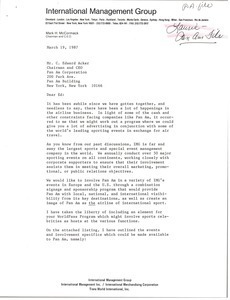 Letter from Mark H. McCormack to C. Edward Acker