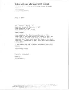 Letter from Mark H. McCormack to Frank D. Tatum Jr.