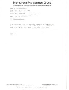 Fax from Mark H. McCormack to H. Kent Stanner