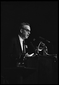 Jerome D. Frank (psychologist, Johns Hopkins University), speaking at the Youth, Non-Violence, and Social Change conference, Howard University