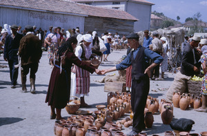 Pottery transaction at Ohrid market