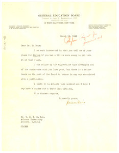 Letter from Jackson Davis to W. E. B. Du Bois