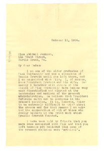 Letter from W. E. B. Du Bois to Abigail Jackson