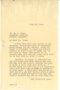 Letter from W. E. B. Du Bois to J. E. Ormes
