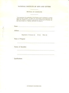 Proposal of candidates