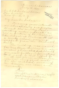 Letter from Edna M. Ellison to W. E. B. Du Bois