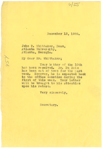 Letter from Crisis to John P. Whittaker
