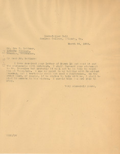 Letter from W. E. B. Du Bois to Ira H. Latimer