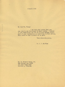 Letter from W. E. B. Du Bois to P. Bernard Young, Jr.