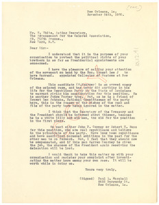 Letter from Paul L. Marshall to Walter White