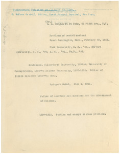 W. E. B. Du Bois entry for the Biographical Directory of American Scholars