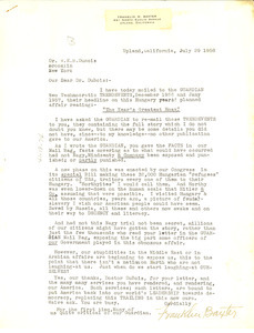 Letter from Franklin Baxter W. E. B. Du Bois