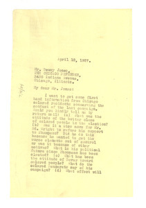 Letter from W. E. B. Du Bois to Dewey Jones