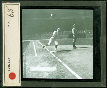 Leslie Mann Baseball Lantern Slide, No. 68