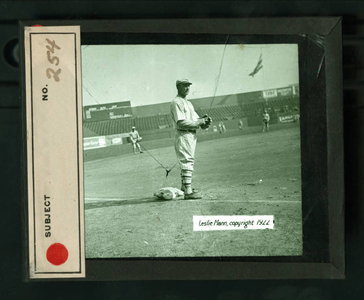 Leslie Mann Baseball Lantern Slide, No. 254