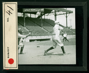 Leslie Mann Baseball Lantern Slide, No. 41
