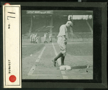 Leslie Mann Baseball Lantern Slide, No. 71