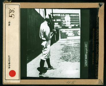 Leslie Mann Baseball Lantern Slide, No. 58