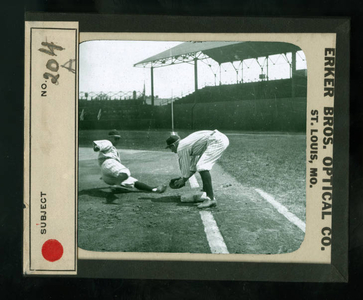 Leslie Mann Baseball Lantern Slide, No. 204A