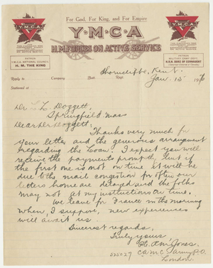 Letter from R.M. Jones to Laurence L. Doggett, ca. Jan. 15, 1916