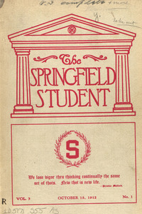 The Springfield Student (vol. 3, no. 1), October 15, 1912