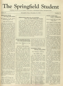The Springfield Student (vol. 10, no. 10), December 10, 1920