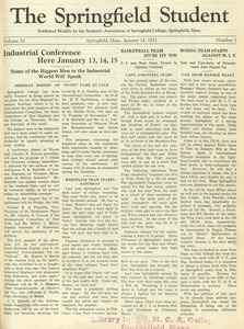 The Springfield Student (vol. 11, no. 1), January 14, 1921