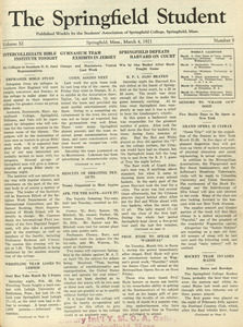 The Springfield Student (vol. 11, no. 8), March 4, 1921