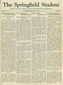 The Springfield Student (vol. 11, no. 19), June 3, 1921