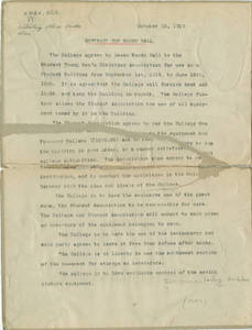 Woods Hall Contract, 1919