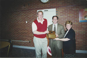 Coach Charlie Brock with award (2000)