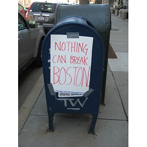 "Nothing Can Break Boston" sign on Commonwealth Avenue (near Kenmore Square)