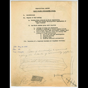 Agenda for Block Leaders Coordinating Council meeting held May 20, 1958