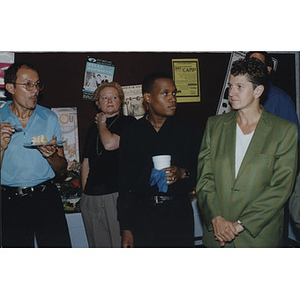 Peggy Shaw, right, with other guests at an "Out on the Edge 6" event