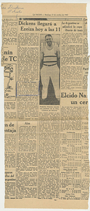 Dickens will arrive at Ezeiza today at 11 (October 17, 1965)