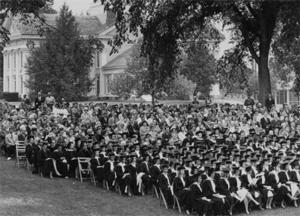 Graduates and Guests, Graduation Ceremony, 1964.