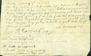Gristmill subscription, January 23, 1756