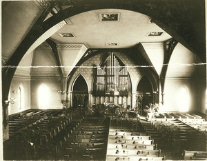 Interior of First Congregational Church in Amherst