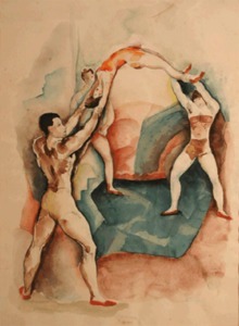 "Untitled (Four acrobats)" William L'Engle (1884-1957)
