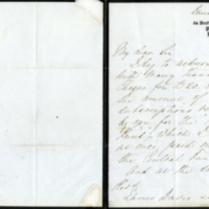 Letter from Florence Nightingale to James Davis with envelope