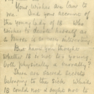 Letter from Florence Nightingale to Sir William Blake Richmond and transcript