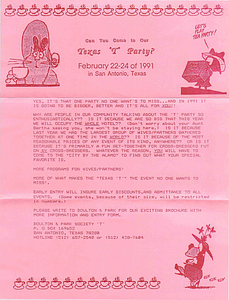 Can You Come to Our Texas "T" Party? (Feb. 22-24, 1991)