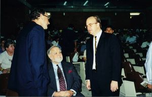John Joseph Moakley and James P. McGovern at University of Central America (UCA) event in El Salvador, 12 November 1999