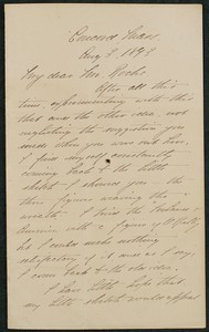Letter, August 3, 1893, Daniel Chester French to James Jeffrey Roche