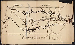 [Map of the Massachusetts Central railroad from Boston to North Adams]