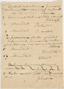 Draft of student appointments in Latin, 1823-1827