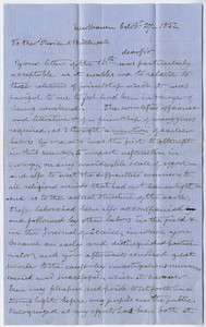 Benjamin Silliman letter to Edward Hitchcock, 1852 October 27
