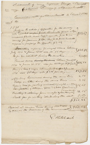 Edward Hitchcock geological survey expense account, 1830 to 1832