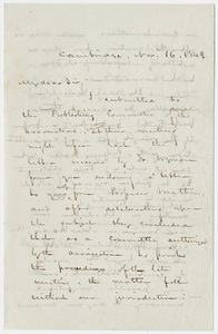 Eben Horsford letter to Edward Hitchcock, 1849 November 16