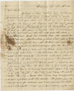 George White letter to Orra White Hitchcock, 1833 September 23